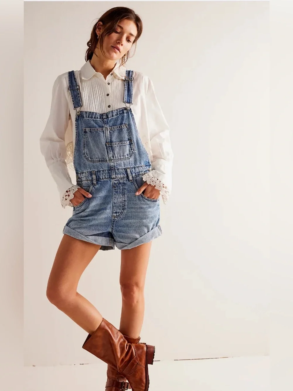 Free people Ziggy shortall overalls